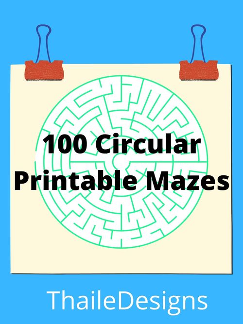 Product picture 100 circular printable mazes With Solutions