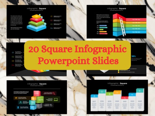 Product picture 20 Editable Square Infographic Powerpoint Slides