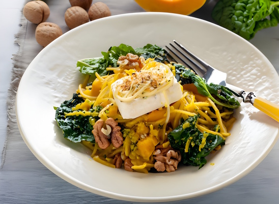 Product picture Spaghetti Squash With Chard, Walnuts and Chevre