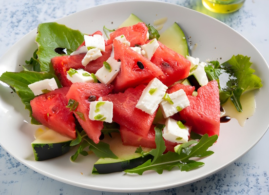 Product picture Watermelon & Goat Cheese Salad with a Verbena-Infused Vinaig